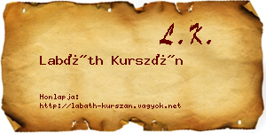 Labáth Kurszán névjegykártya